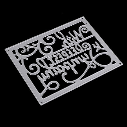 'with Deepest Sympathy'' English Letters Cutting Dies Metal Stencil Template Mould for DIY Scrapbooking Album Paper Embossing Paper Card Gift Making Craft Decoration