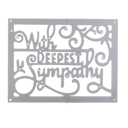 'with Deepest Sympathy'' English Letters Cutting Dies Metal Stencil Template Mould for DIY Scrapbooking Album Paper Embossing Paper Card Gift Making Craft Decoration