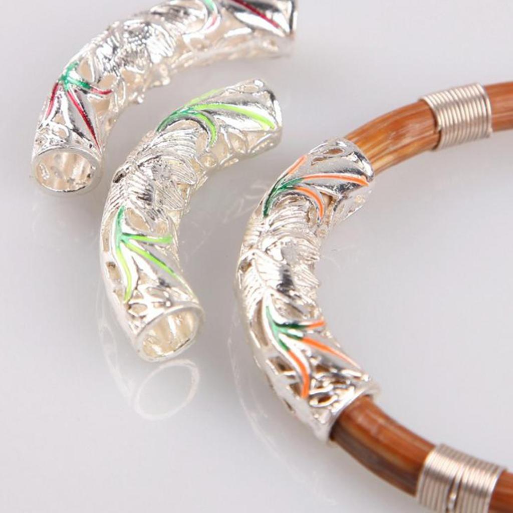 1 Piece Alloy Filigree Hollow Curved Tube Bead Spacer Bead for Jewelry Making DIY Bracelet Necklace Bangle