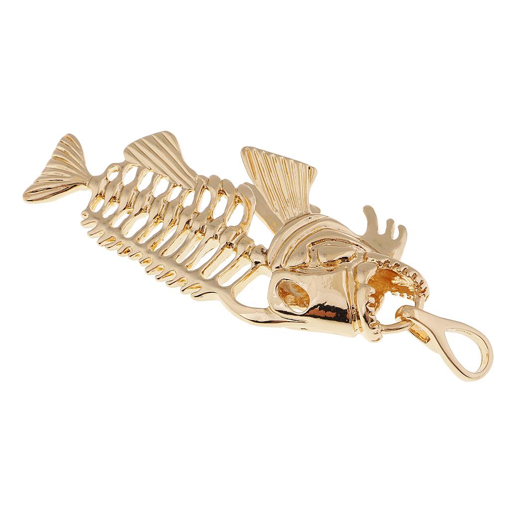 1 Piece Fish Skeleton Bone Shape Charms Pendants for Jewelry Making Gold