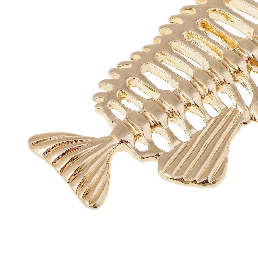 1 Piece Fish Skeleton Bone Shape Charms Pendants for Jewelry Making Gold