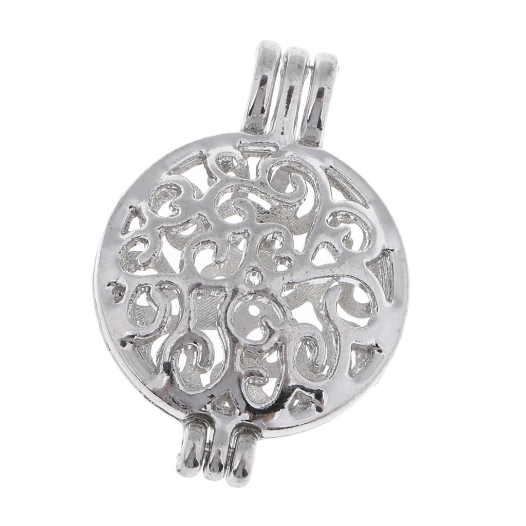 1 Piece Pearl Beads Cage Charms Locket Pendant Settings for DIY Necklace #5