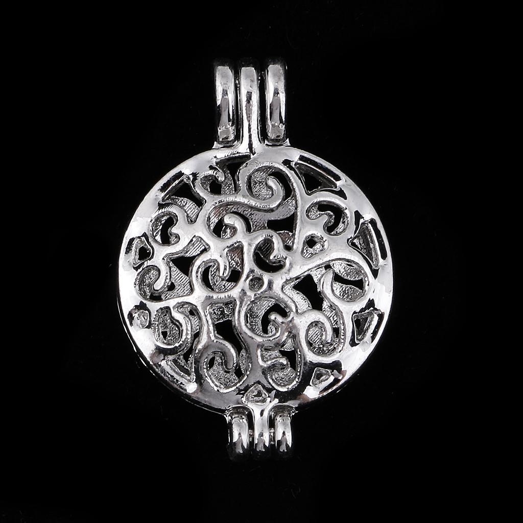 1 Piece Pearl Beads Cage Charms Locket Pendant Settings for DIY Necklace #5