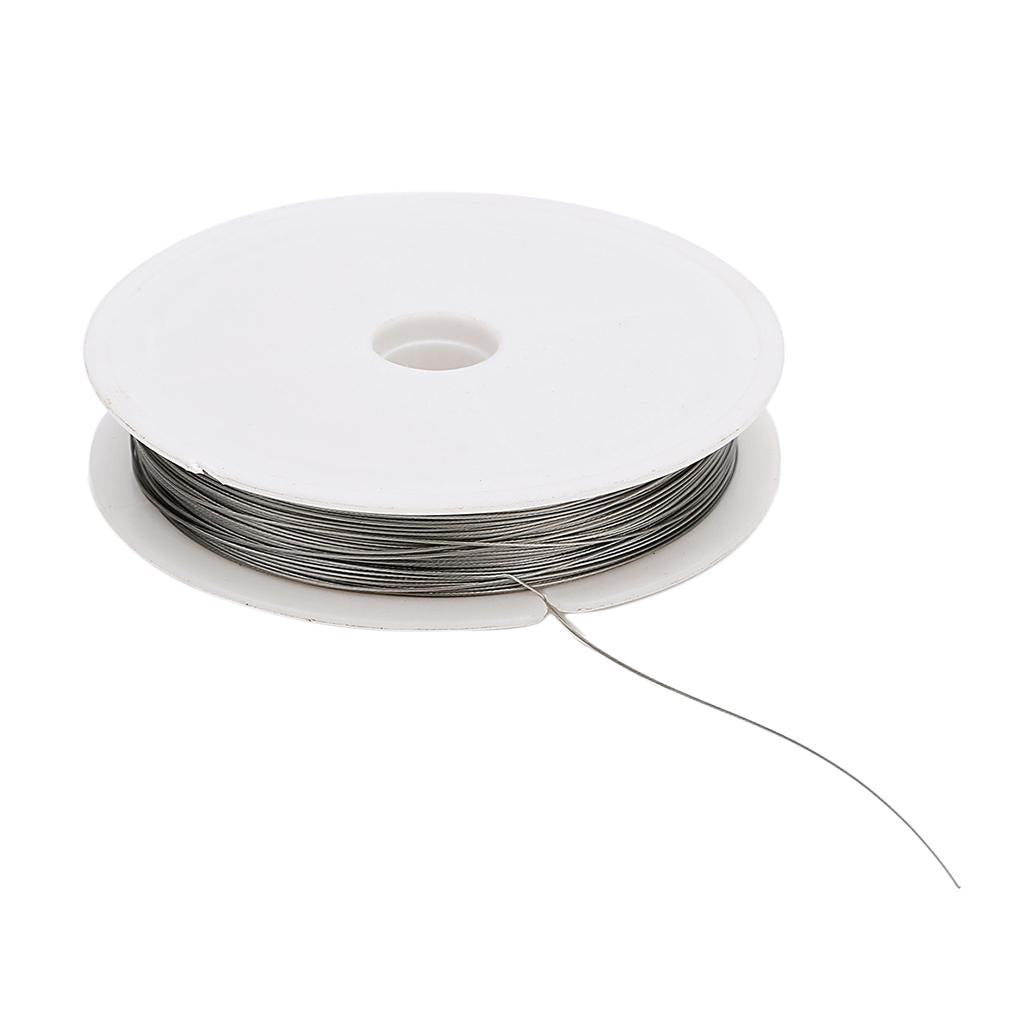 1 Roll of Stainless Steel Wire Tiger Tail Beading Wire Cord 80 Meters 0.35mm