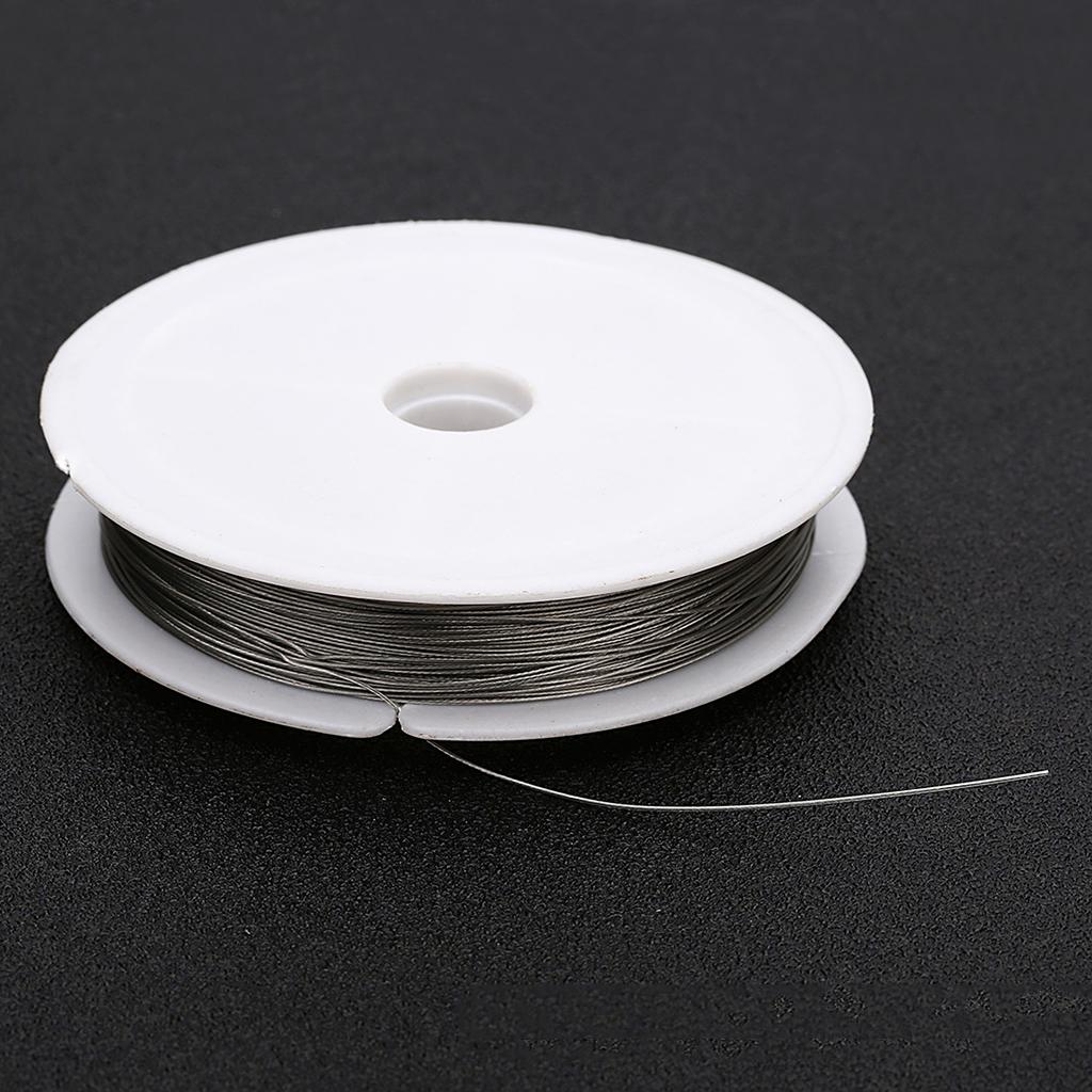 1 Roll of Stainless Steel Wire Tiger Tail Beading Wire Cord 80 Meters 0.35mm