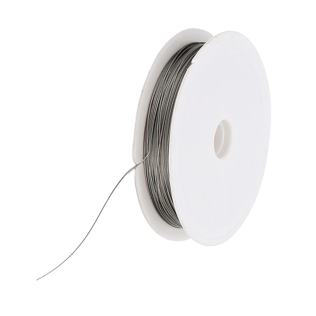 1 Roll of Stainless Steel Wire Tiger Tail Beading Wire Cord 80 Meters 0.35mm