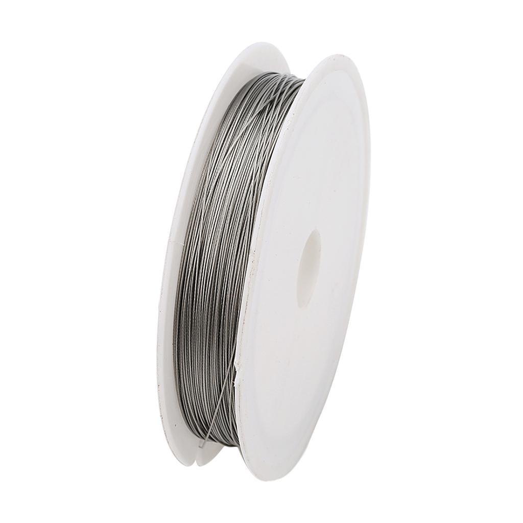 1 Roll of Stainless Steel Wire Tiger Tail Beading Wire Cord 80 Meters 0.35mm