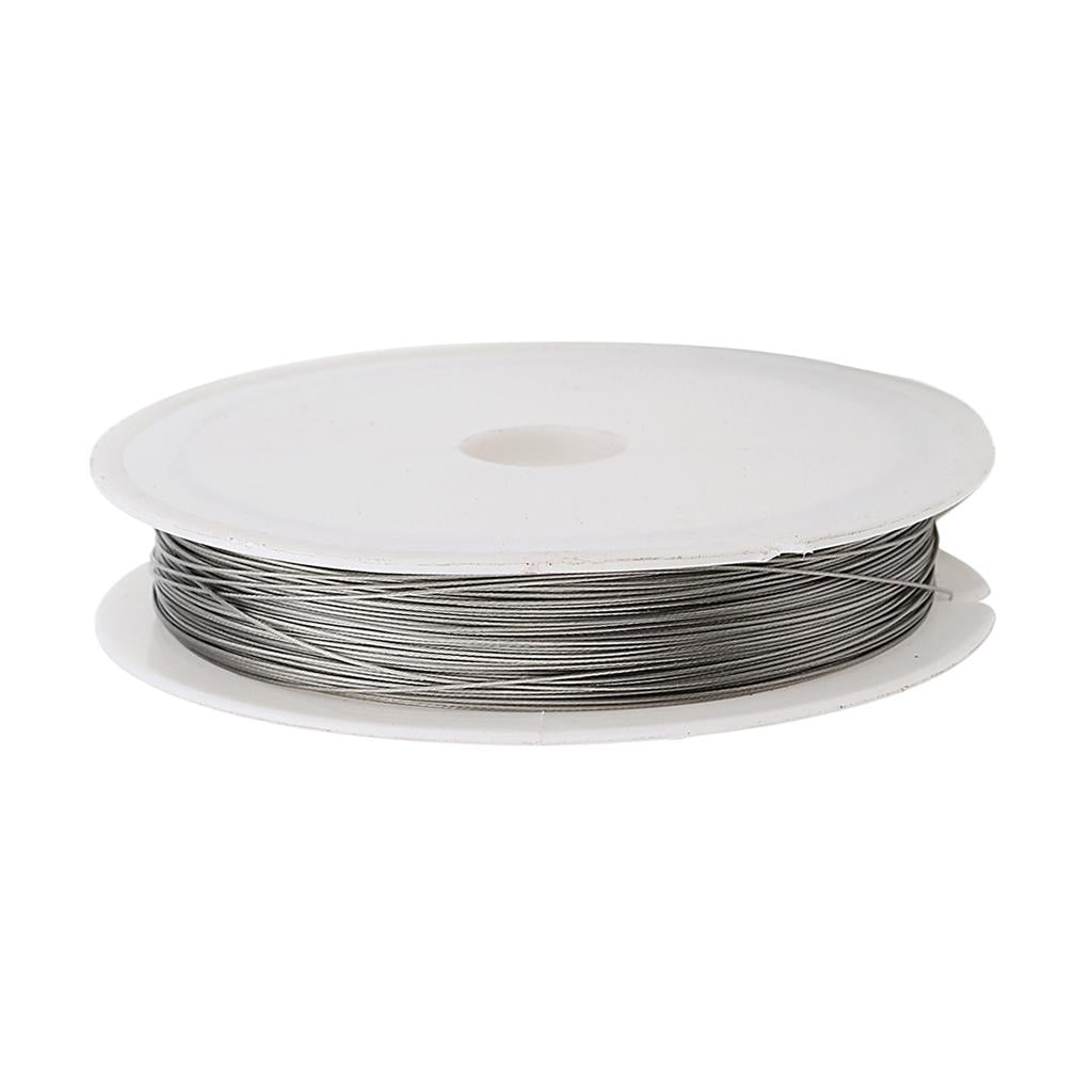 1 Roll of Stainless Steel Wire Tiger Tail Beading Wire Cord 80 Meters 0.35mm