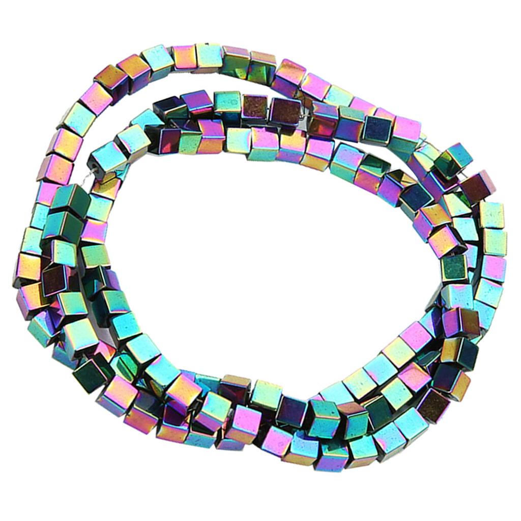 1 Strand Hematite Square Loose Beads for Bracelets Necklace  mixed color 