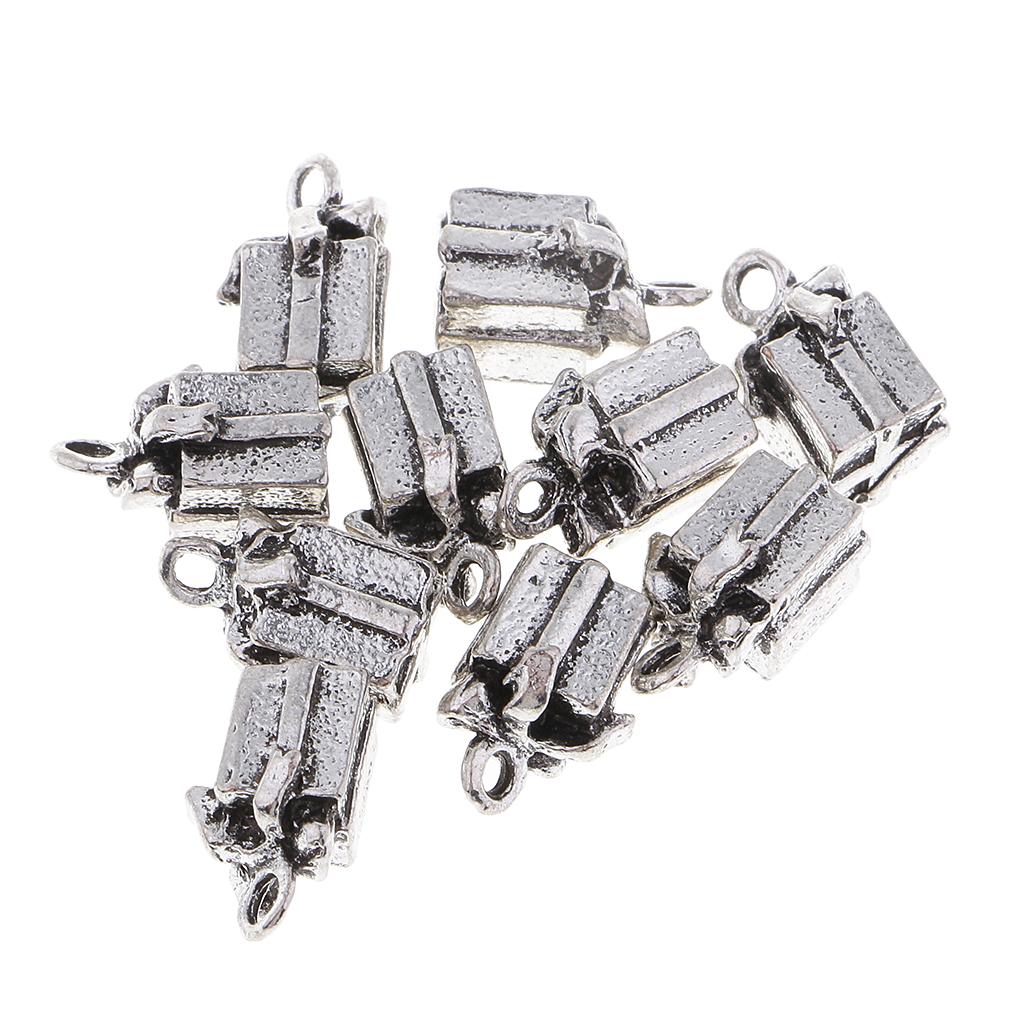 10 Piece Alloy Christmas Gift Earrings Necklaces Bracelets Pendants Jewelry Making Charms for DIY Hair Accessories