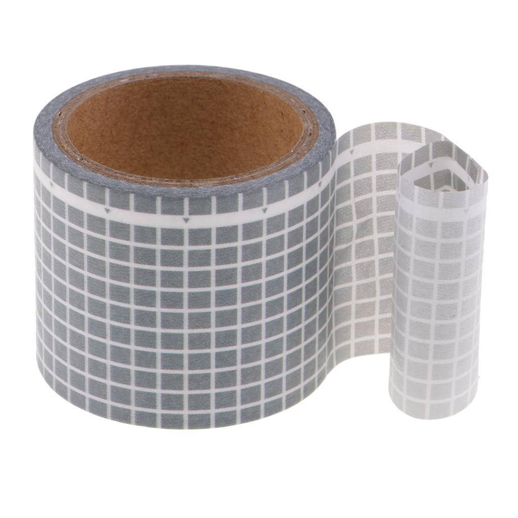 1 Roll Washi Masking Tape With Grids Self Adhesive For Diary Hand Account