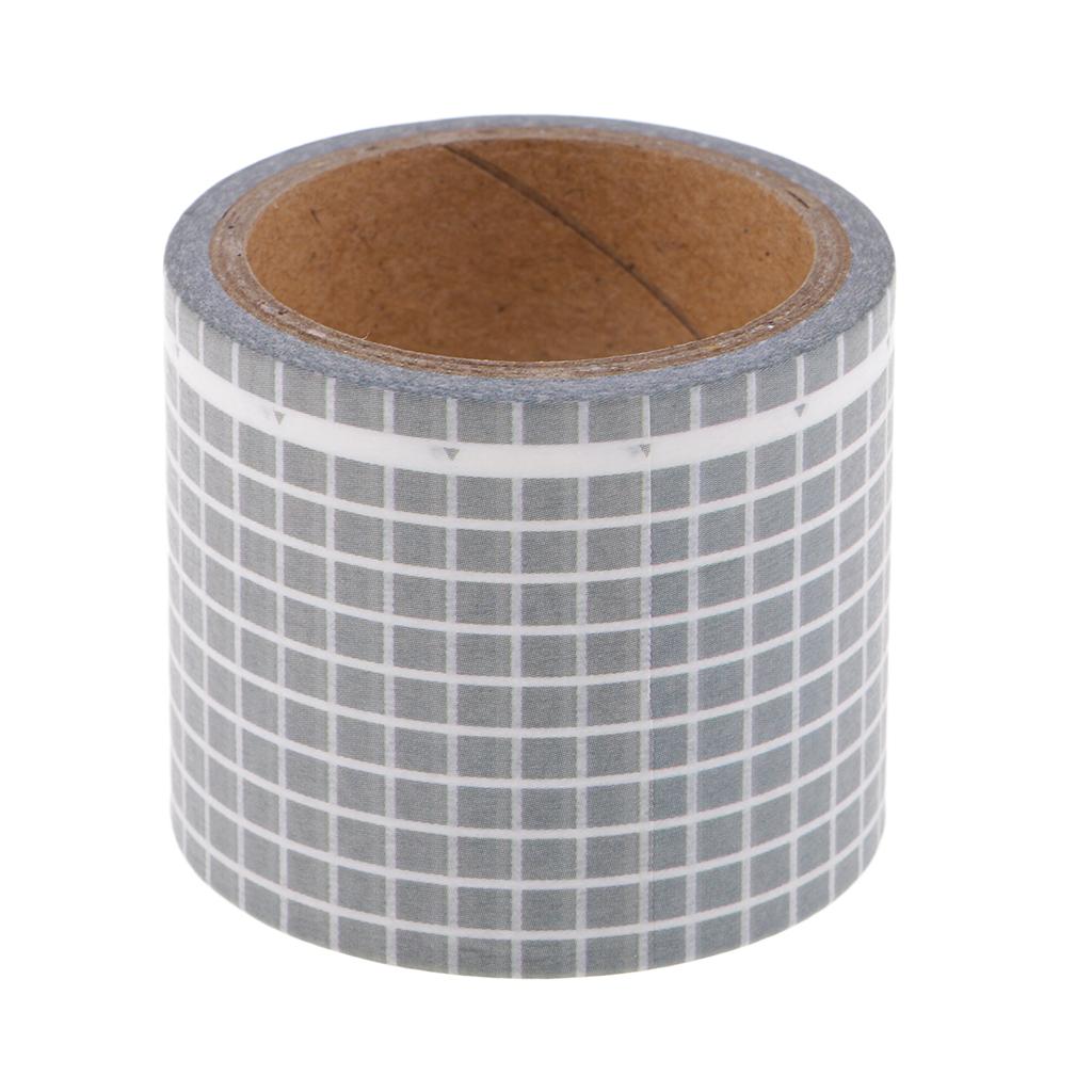 1 Roll Washi Masking Tape With Grids Self Adhesive For Diary Hand Account