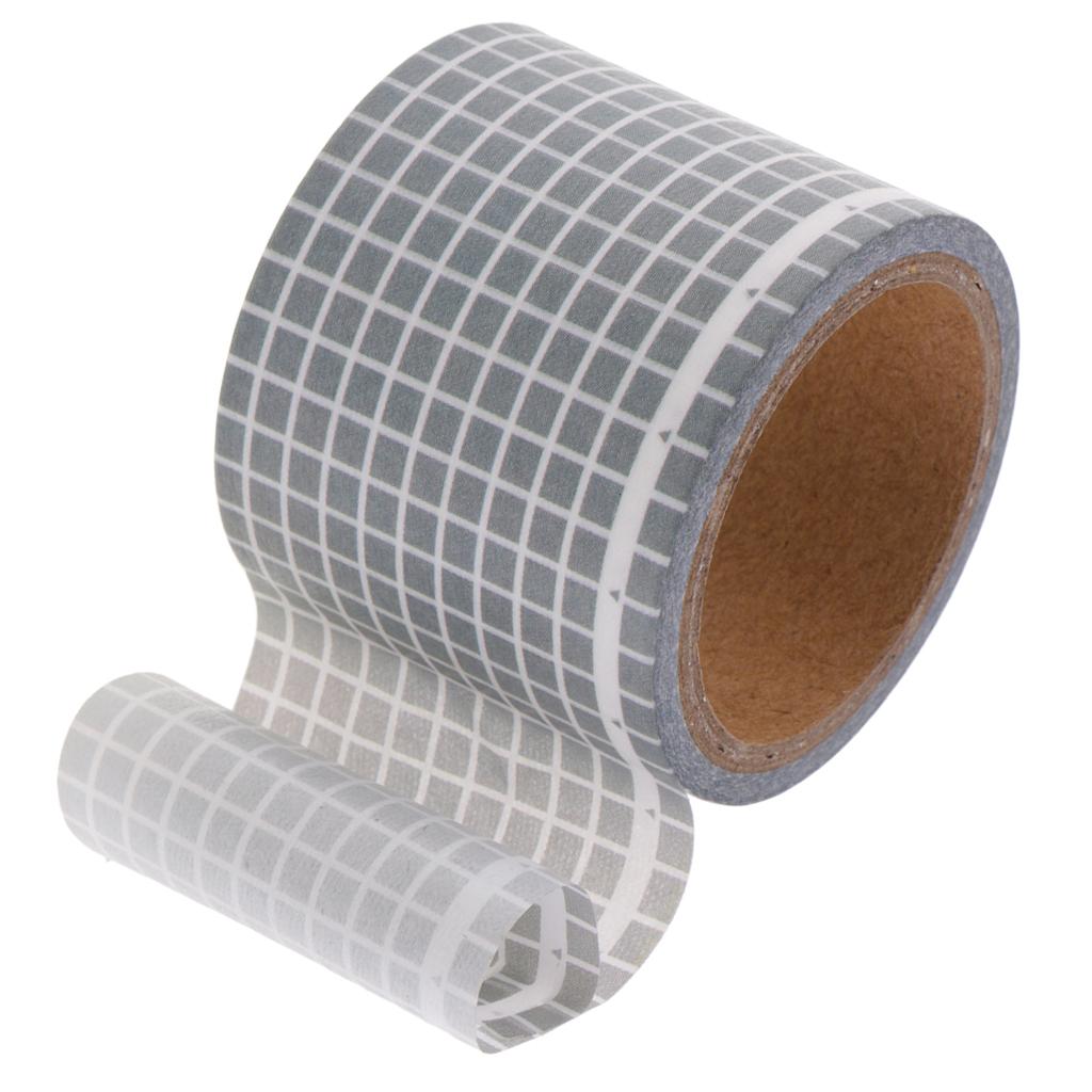 1 Roll Washi Masking Tape With Grids Self Adhesive For Diary Hand Account