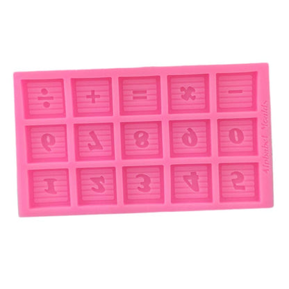 0-9 Number Symbols Silicone DIY Fondant Cake Mould Chocolate Candy Mold