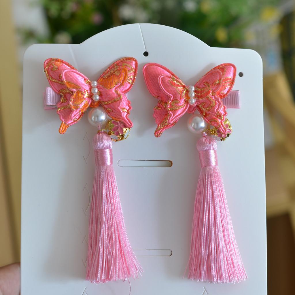 1 Set Chinese Style Festive Butterfly Tassel Material DIY Hair Accessories