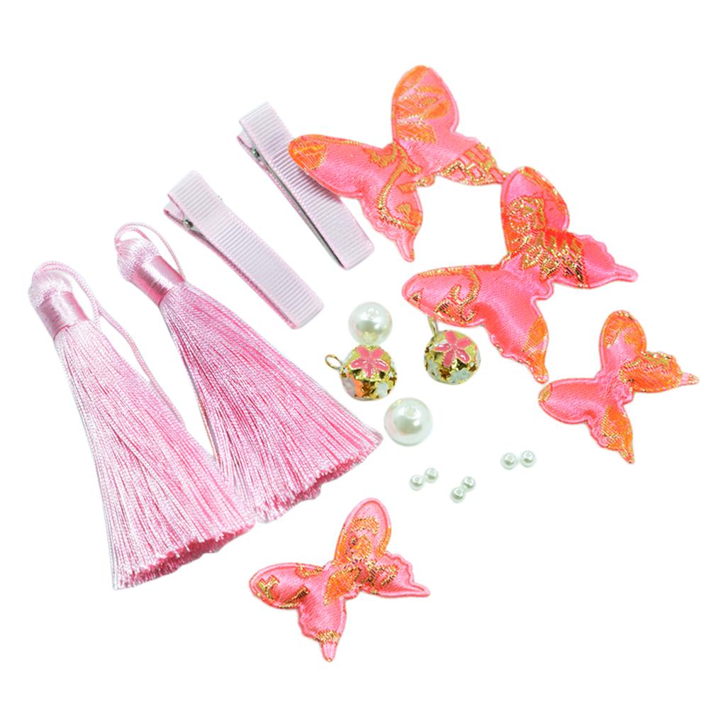 1 Set Chinese Style Festive Butterfly Tassel Material DIY Hair Accessories