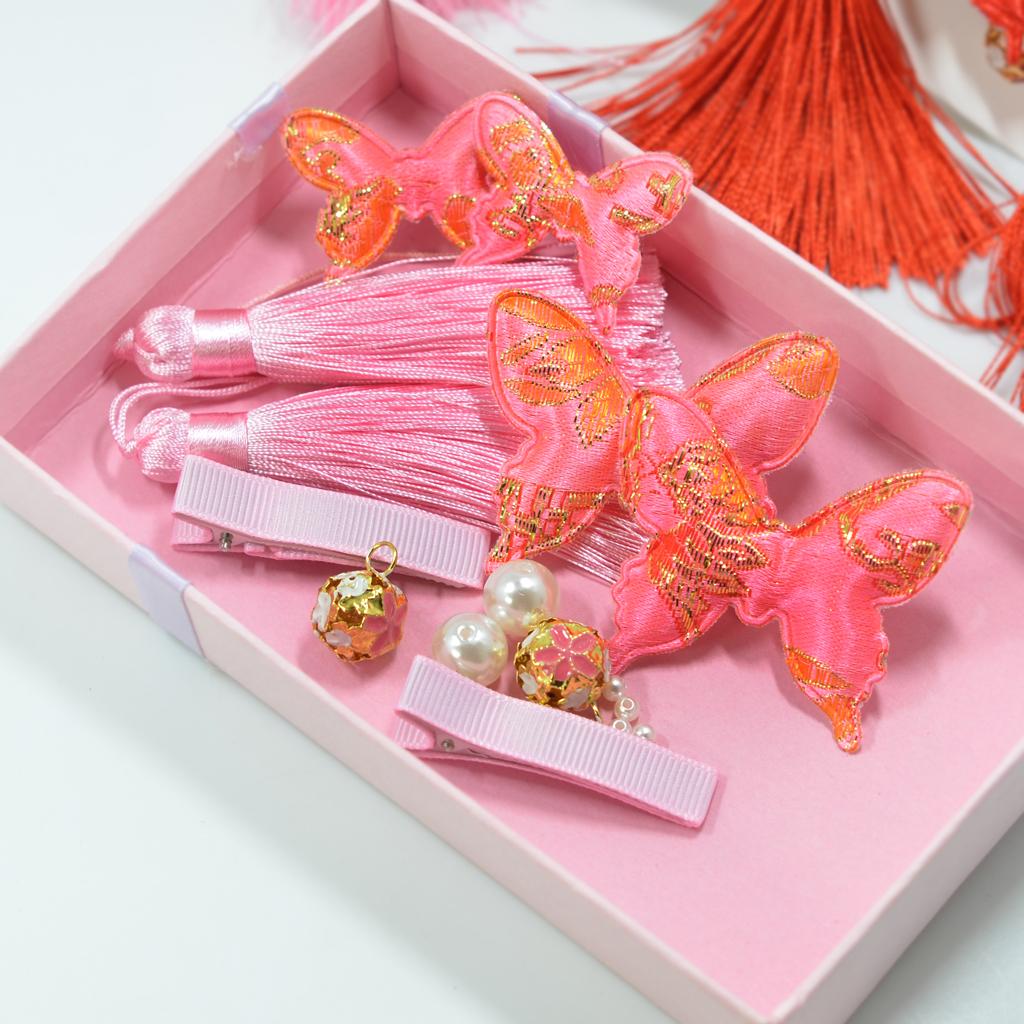 1 Set Chinese Style Festive Butterfly Tassel Material DIY Hair Accessories