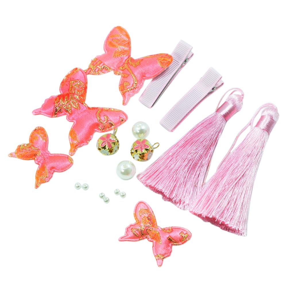 1 Set Chinese Style Festive Butterfly Tassel Material DIY Hair Accessories