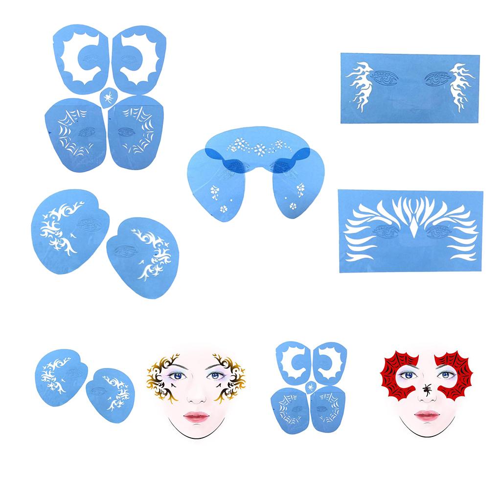 1 Set Reusable Face Body Painting Stencil Template for Party Stage A 20x12cm