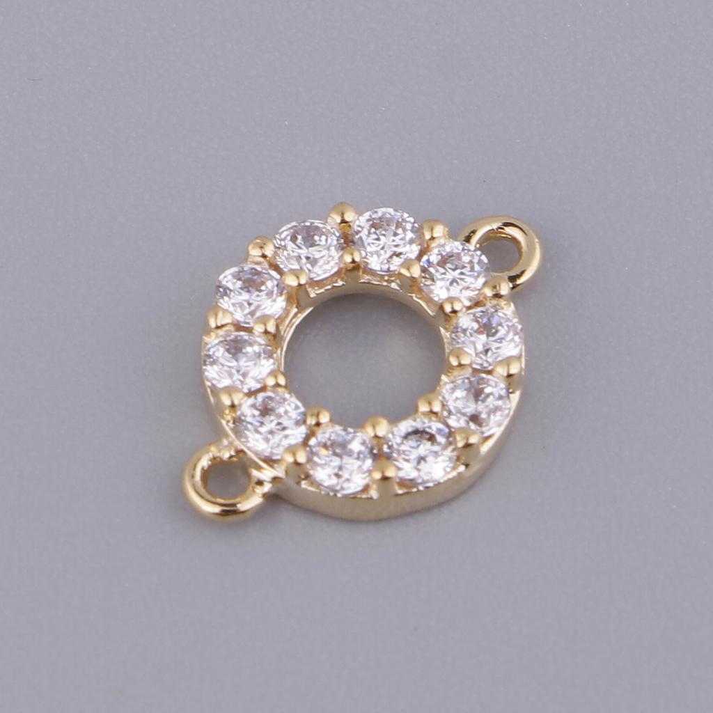 Zircons Rhinestone Charms Pendants Connector Charms For DIY Necklace Jewelry