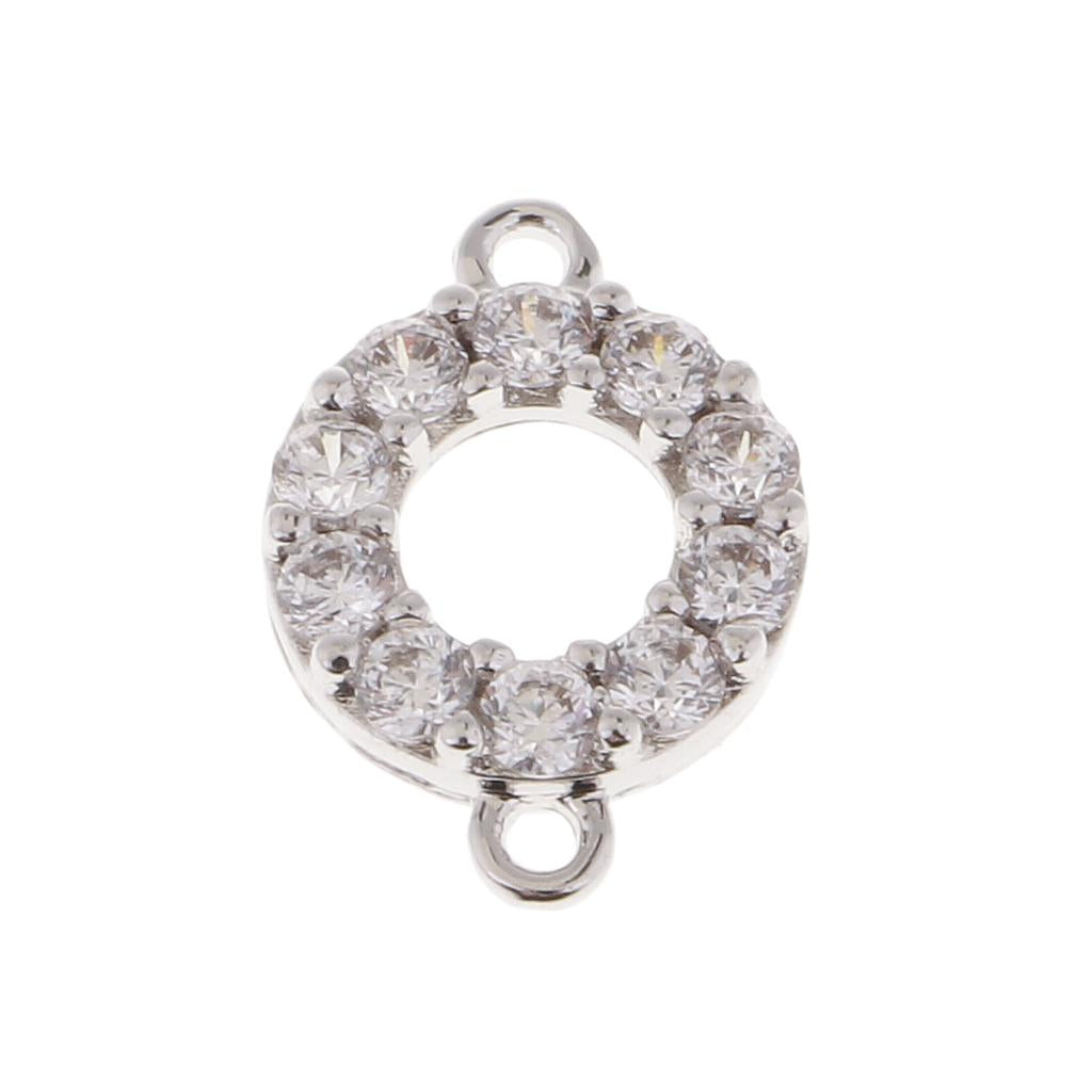 Zircons Rhinestone Charms Pendant Connector Charms For DIY Necklace Jewelry