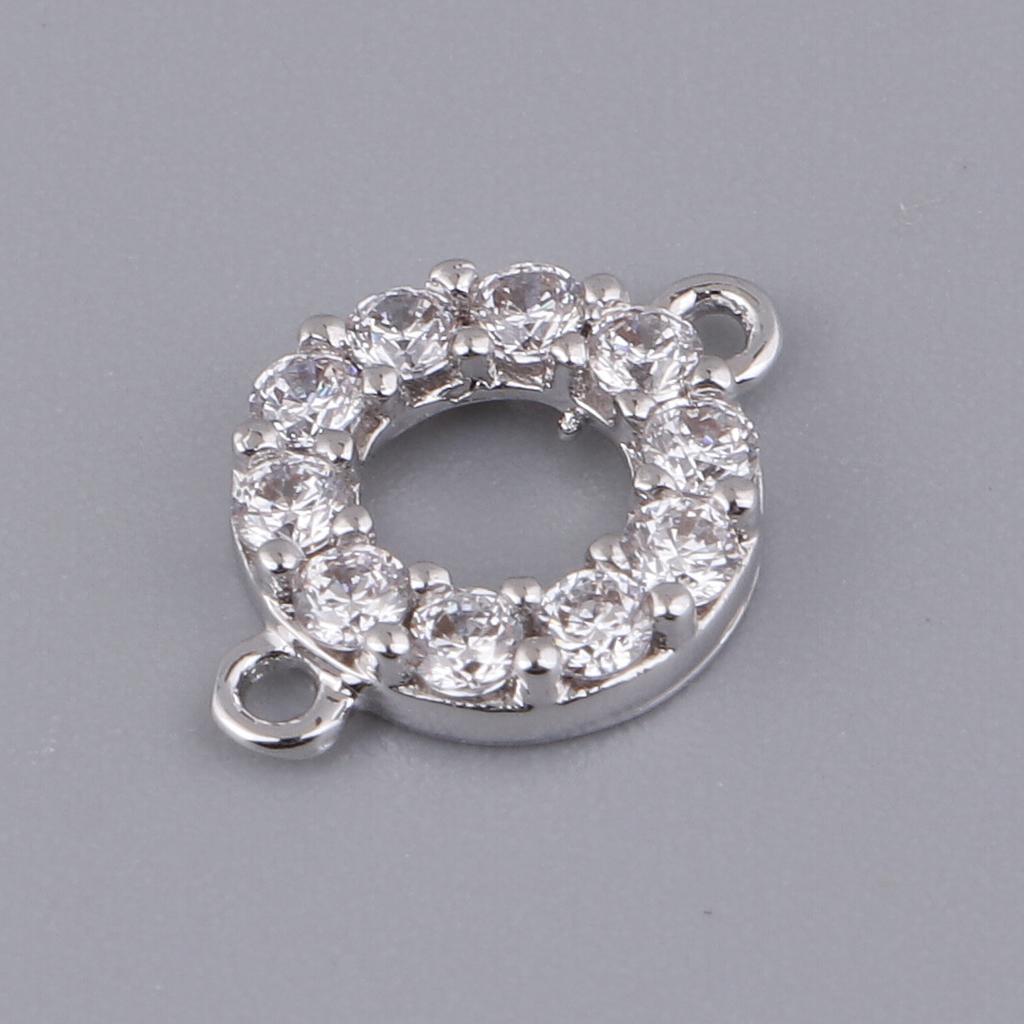 Zircons Rhinestone Charms Pendant Connector Charms For DIY Necklace Jewelry