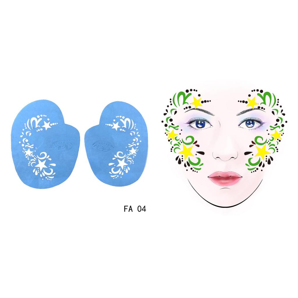 1 Set Face Painting Stencils Reusable Facial Makeup Templates Fesetival 02