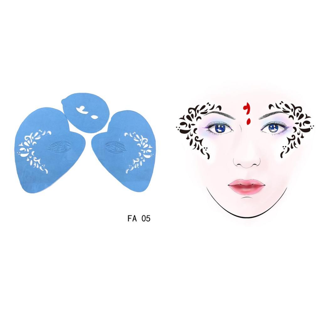 1 Set Face Painting Stencils Reusable Facial Makeup Templates Fesetival 03