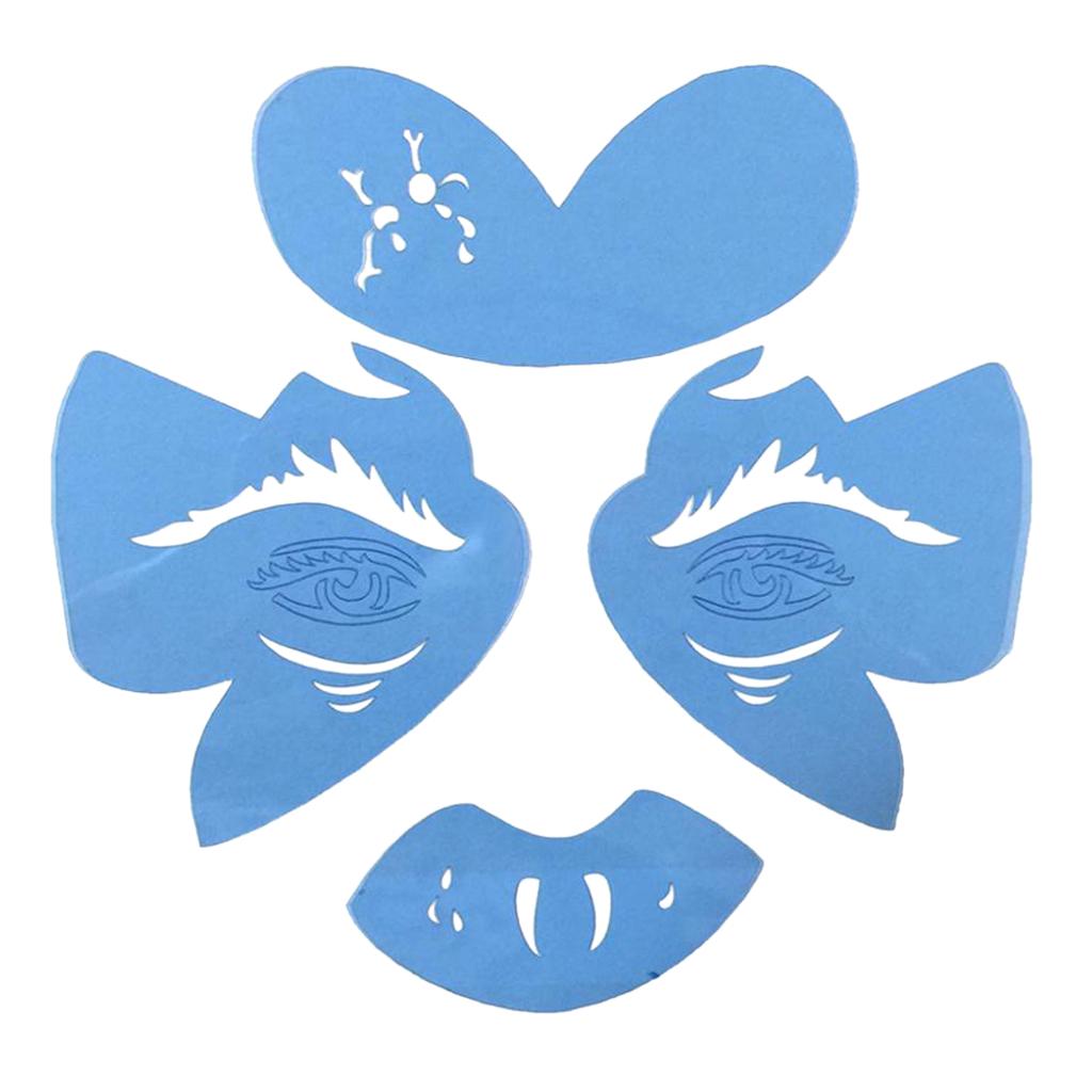 1 Set Reusable Face Body Painting Stencil Template for Stage Party Make Up D