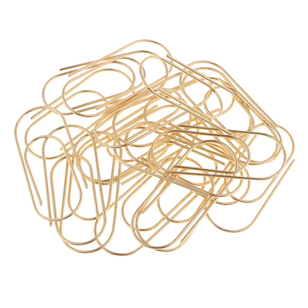 20 Pack Large Metal Paper Clips Jumbo Bookmark Stationery Paperclips gold