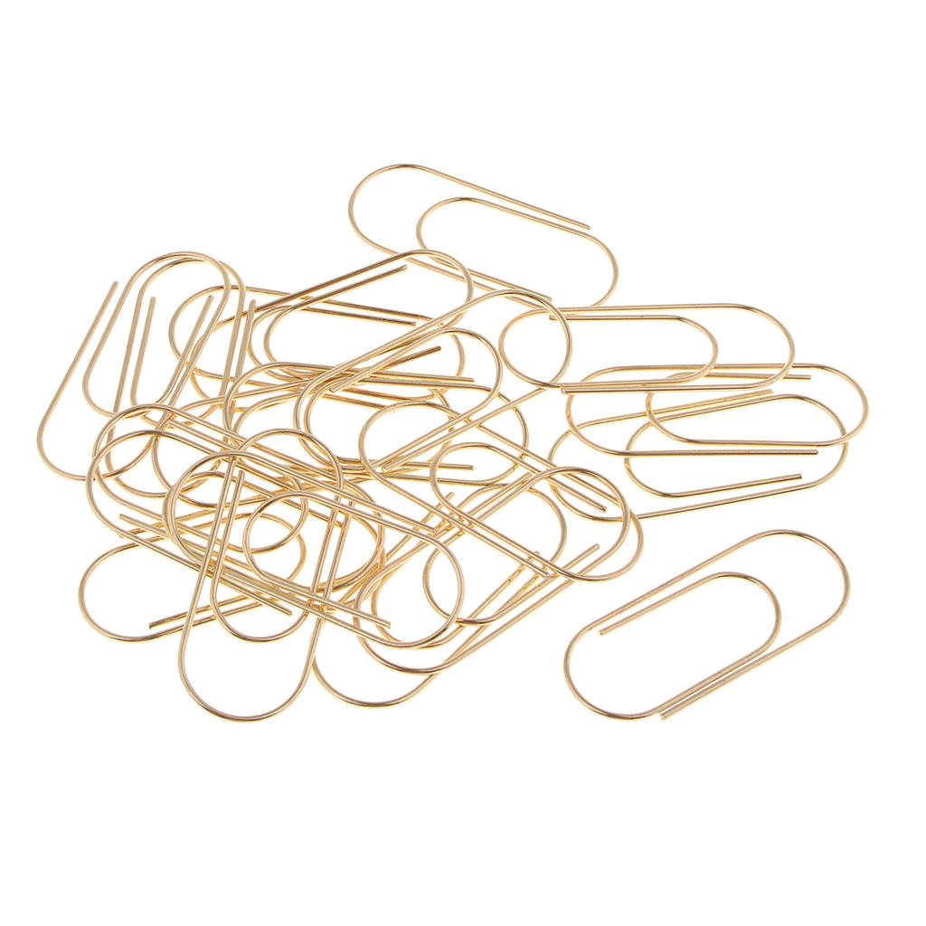 20 Pack Large Metal Paper Clips Jumbo Bookmark Stationery Paperclips gold