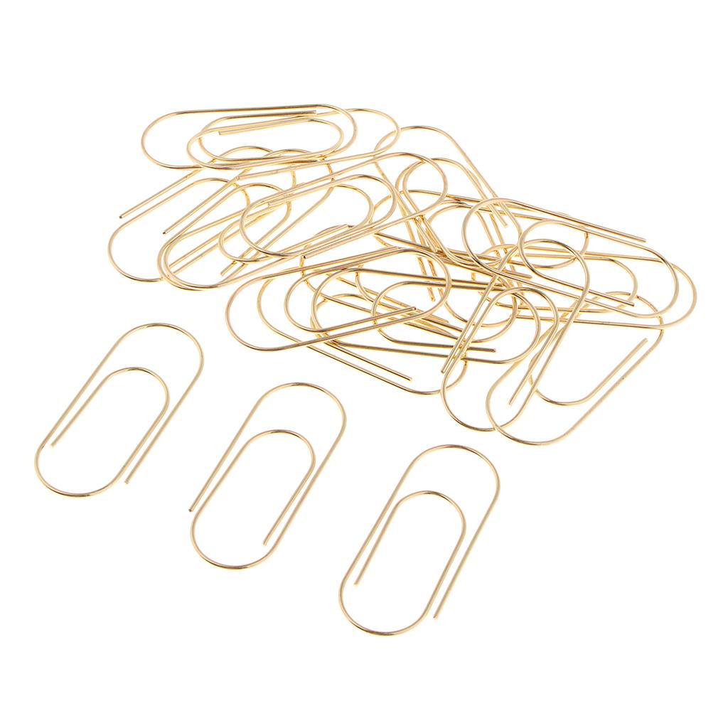 20 Pack Large Metal Paper Clips Jumbo Bookmark Stationery Paperclips gold