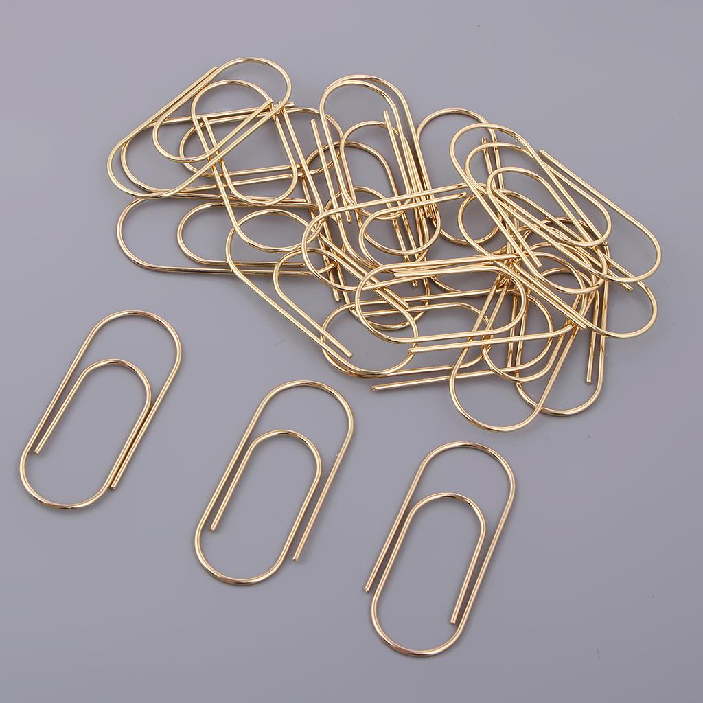 20 Pack Large Metal Paper Clips Jumbo Bookmark Stationery Paperclips gold