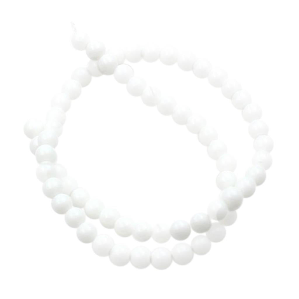 1 Strand Approximately DIY Gemstone Round Loose Beads 6mm White