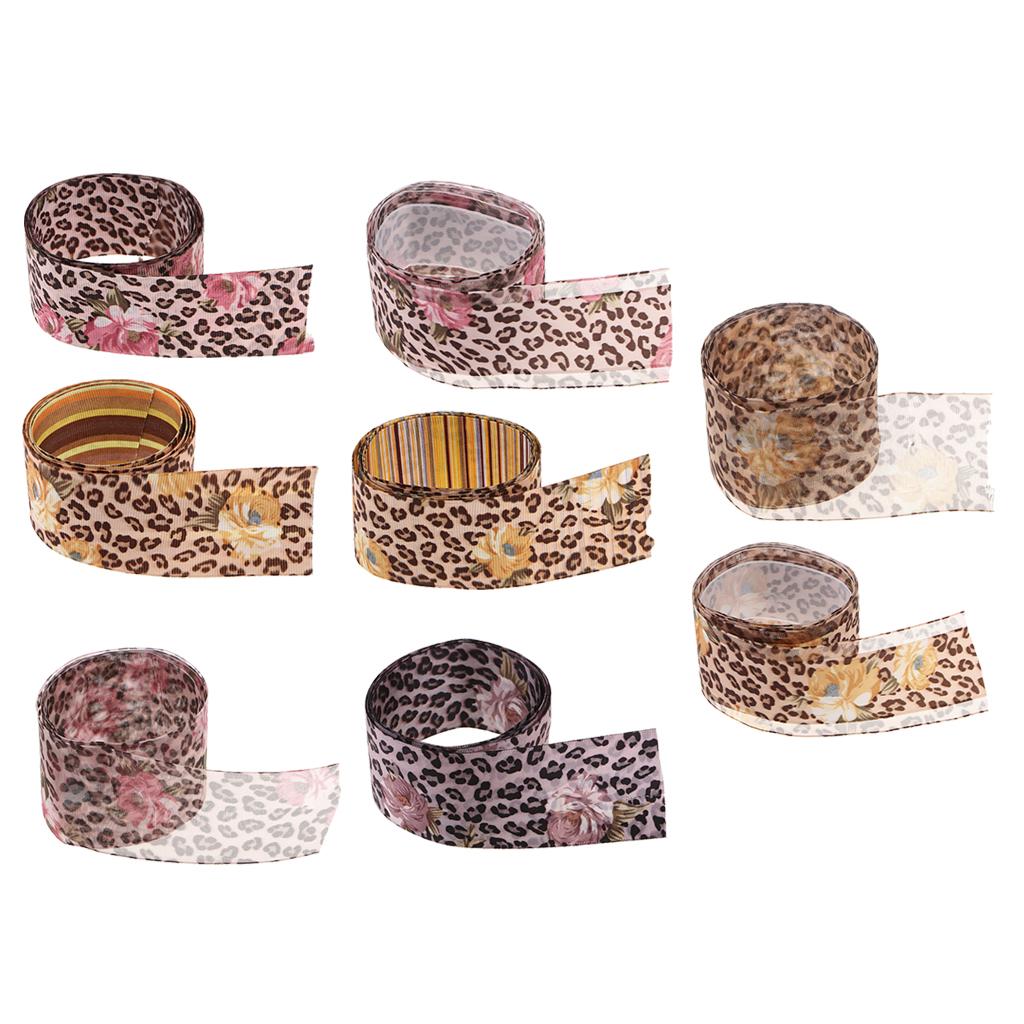 1 Yard Double Side Leopard Print Ribbon Grosgrain Ribbon Lace Trim Ribbon A