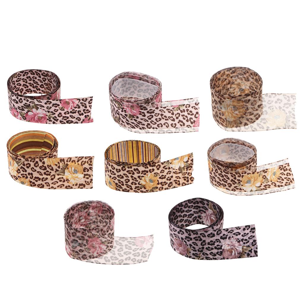 1 Yard Double Side Leopard Print Ribbon Grosgrain Ribbon Lace Trim Ribbon A