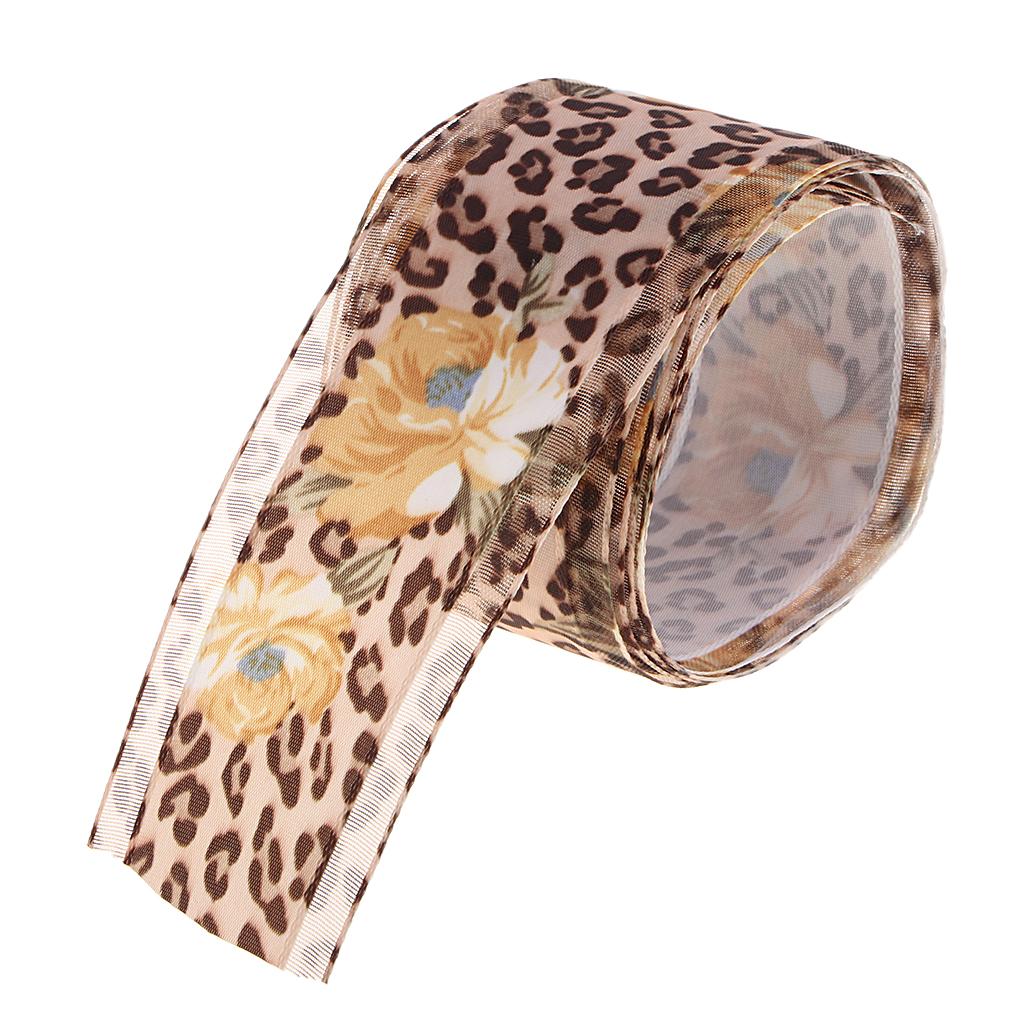 1 Yard Double Side Leopard Print Ribbon Grosgrain Ribbon Lace Trim Ribbon B