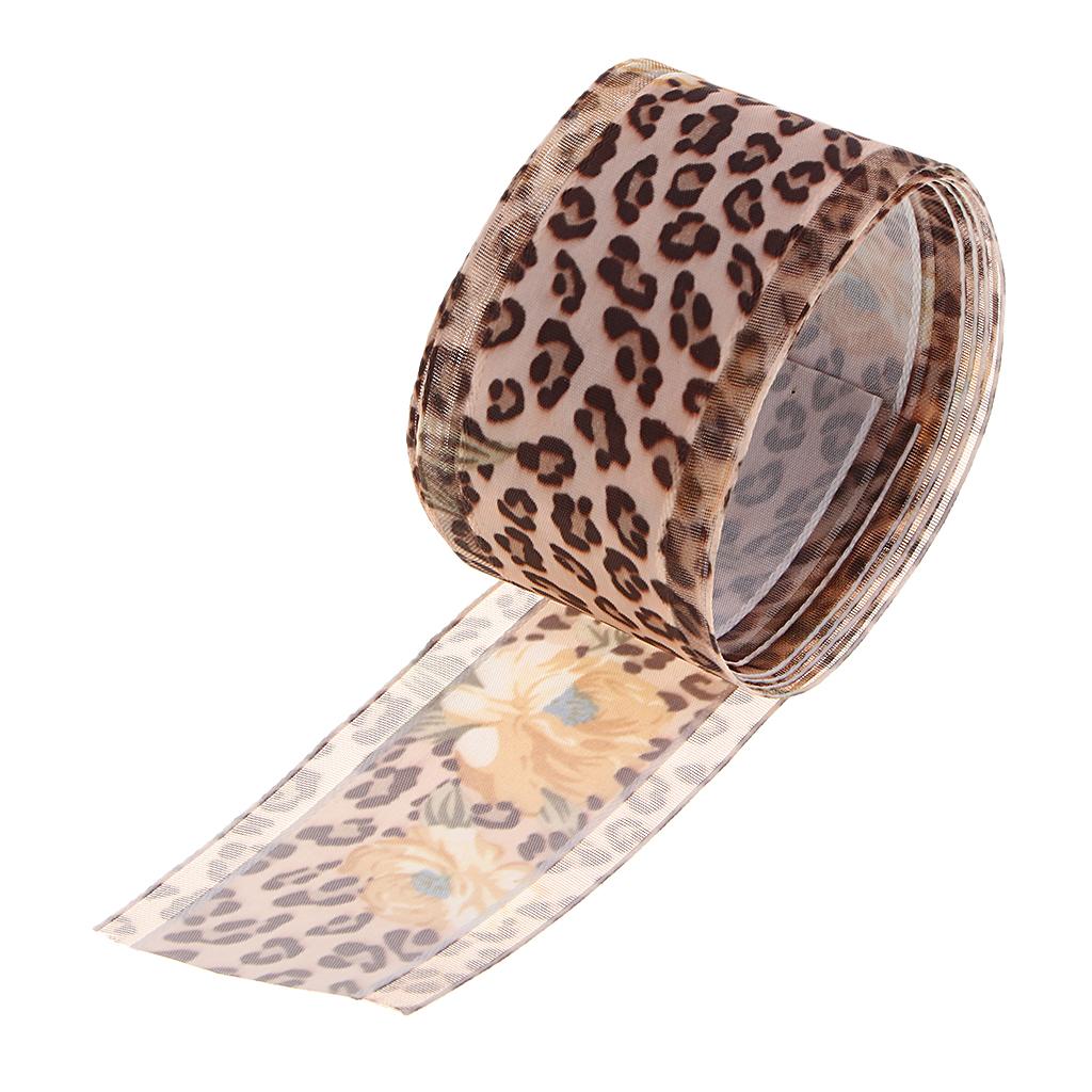 1 Yard Double Side Leopard Print Ribbon Grosgrain Ribbon Lace Trim Ribbon B