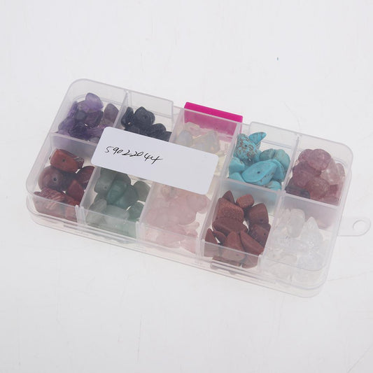 1 Box Natural Gemstone Spacer Loose Beads 10 Assorted Kinds for DIY Jewelry