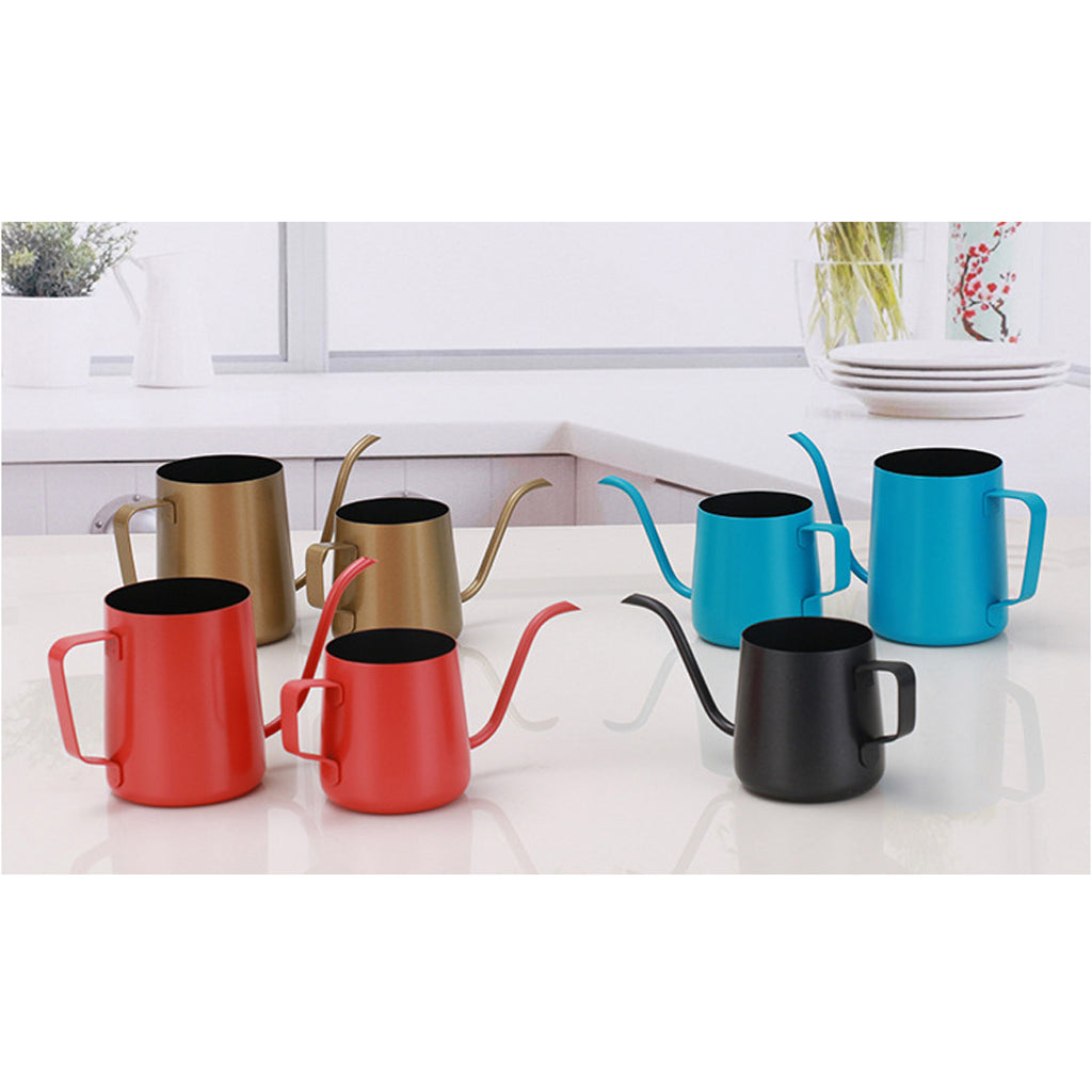 8 Pieces Stainless Steel Pour Over Drip Kettle Narrow Spout Coffee Pot Set