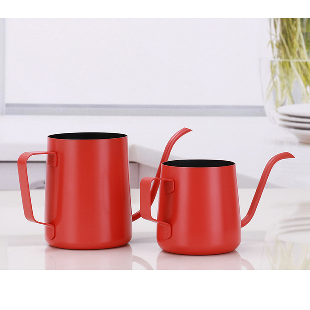 8 Pieces Stainless Steel Pour Over Drip Kettle Narrow Spout Coffee Pot Set