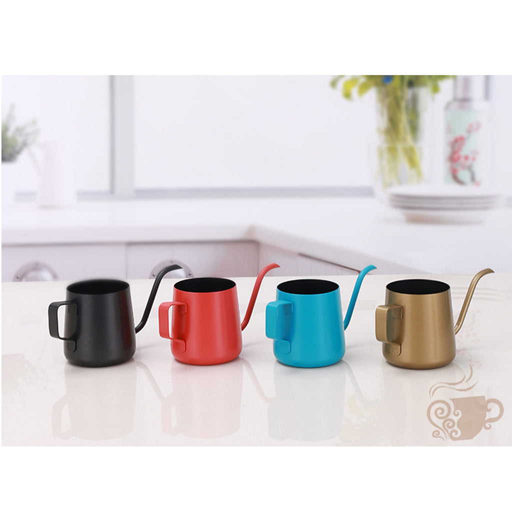 8 Pieces Stainless Steel Pour Over Drip Kettle Narrow Spout Coffee Pot Set