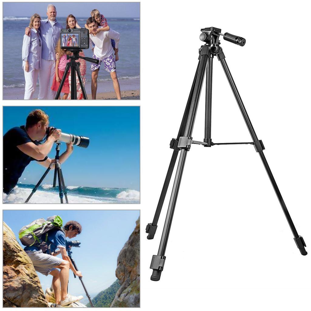 Portable Video Camera Tripod Steady Stand Pan Head Kit +Tripod Dual QR Plate