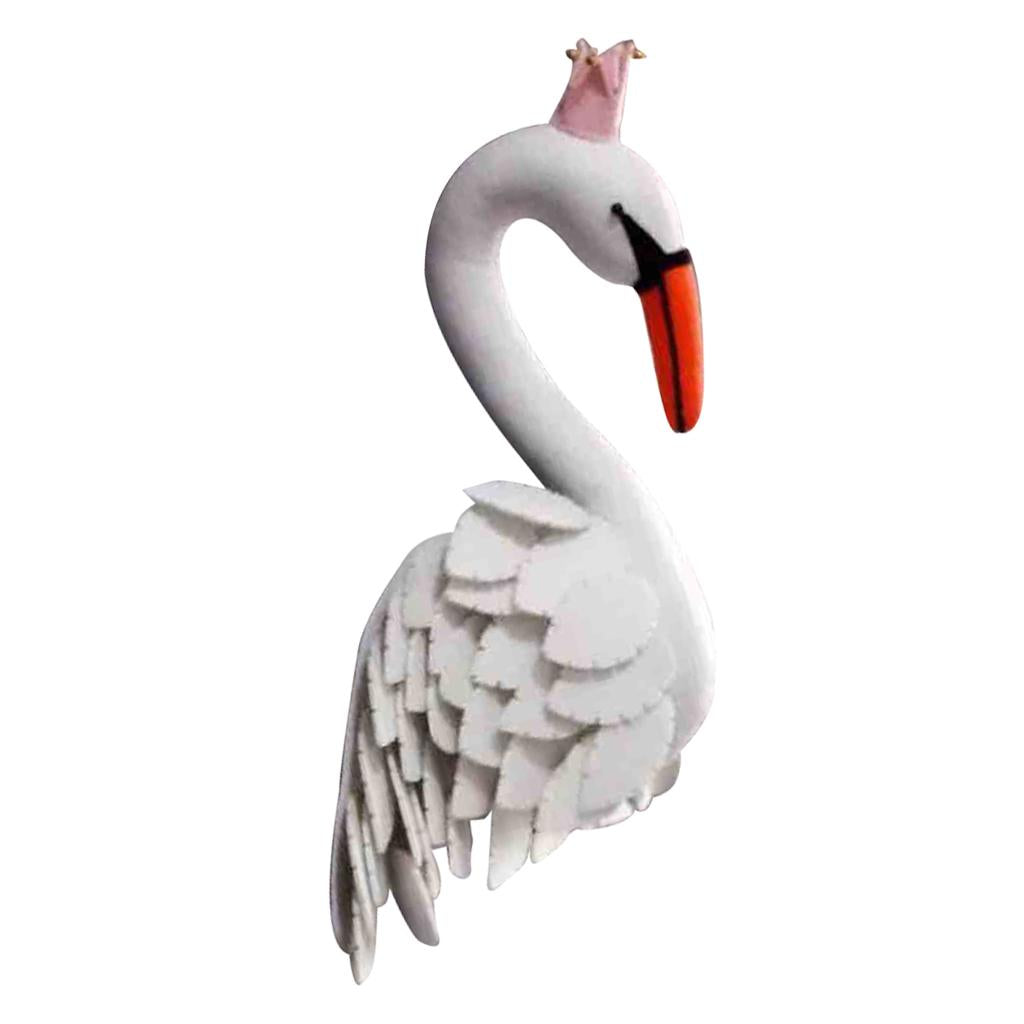 2Pcs Wall Mount Stuffed Hanging Wall Sculptures Kids Toy Doll Flamingo+Swan 