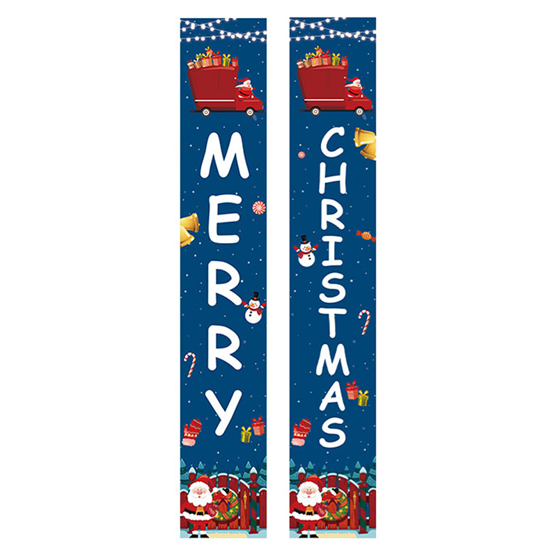 1 Pair Oxford Cloth Christmas Couplets Merry Christmas Bunting Xmas Door Decor Banner - ML-02