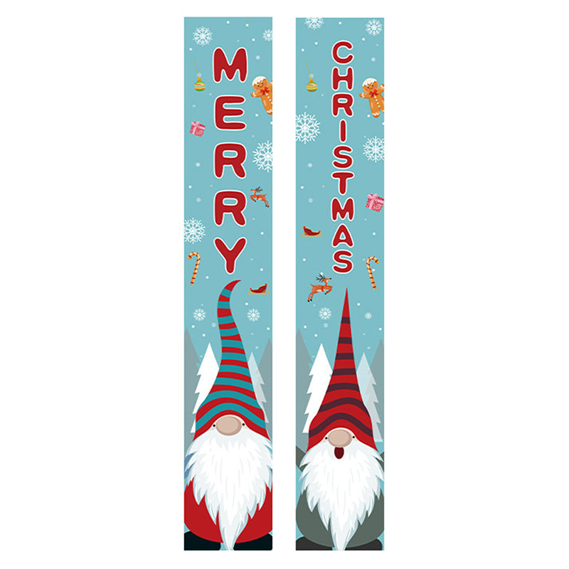 1 Pair Oxford Cloth Christmas Couplets Merry Christmas Bunting Xmas Door Decor Banner - ML-08