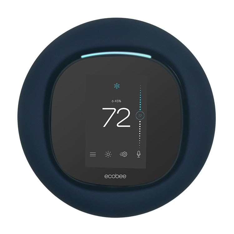 For Ecobee 4 Smart Thermostat Wall Holder Cover Anti-scratch Soft Silicone Protective Sleeve Case - Midnight Blue