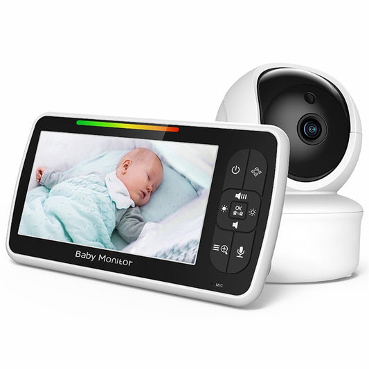 SM650 Baby Monitor 5-inch Display Two-Way Voice 2.4GHz Wireless Indoor Surveillance Camera - EU Plug