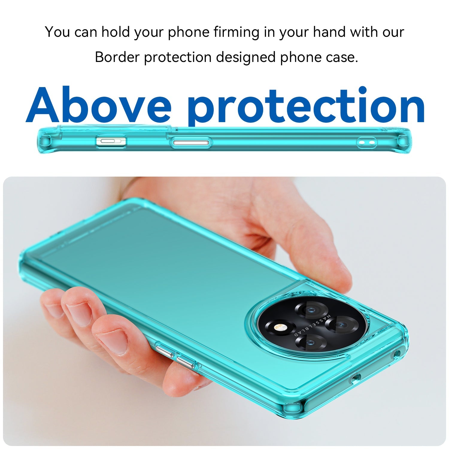 Candy Series Phone Cover for OnePlus 11 5G , Soft TPU Cell Phone Protective Case - Transparent Blue