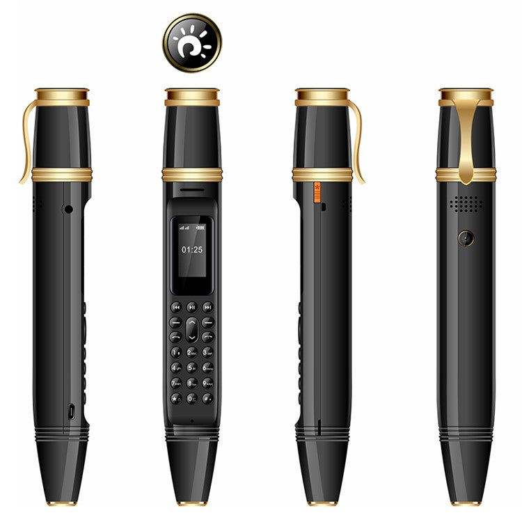 BM111 0.96-inch Pen Shape Mini Cellphone Dual SIM Dual Standby Mobile Phone - Black